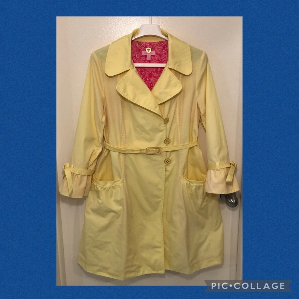 Lilly Pulitzer Yellow Bevin Trench Coat